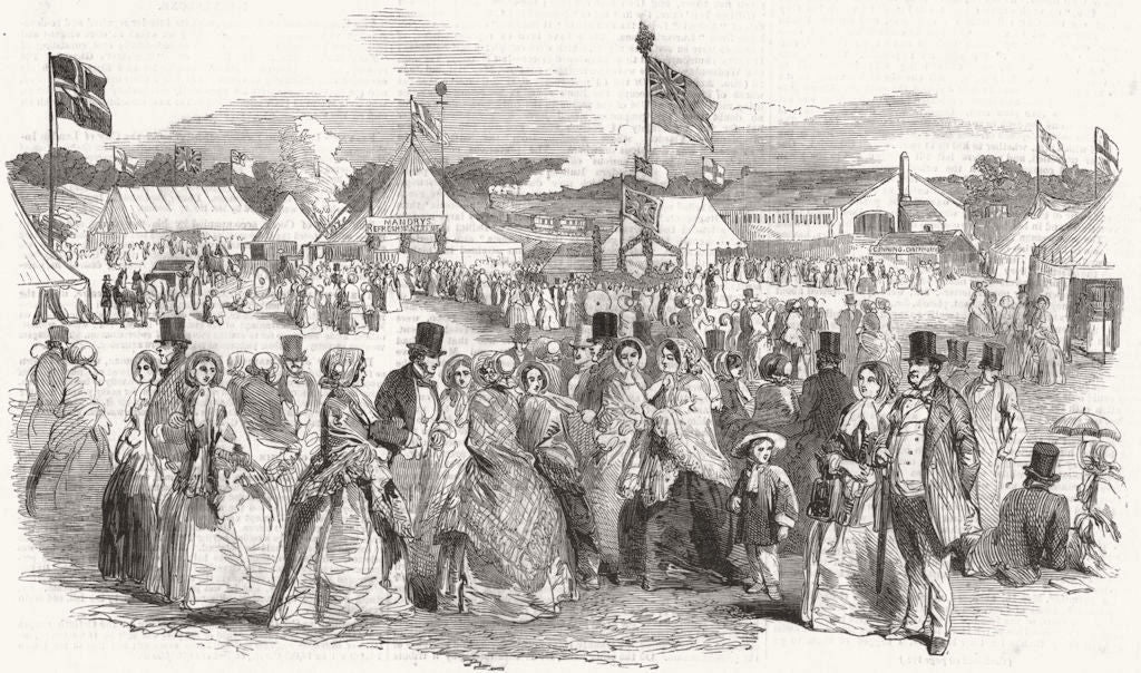 WILTSHIRE. Trowbridge horticultural and floral exhibition 1852 old print
